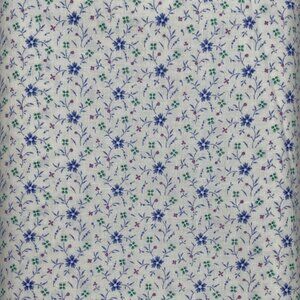 1.25 Yards Little Pretties RJR Quilting Fabric Light Ground Blue Lavender Flora